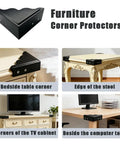 Heavy Duty Black Metal Corner Guards Set Of Four, Built Like A Tank Industrial Edge Protectors With Decorative Textured Finish for bedside table corner.