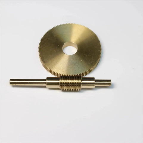 Top Shelf Brass Worm Gear Speed Reducer Kit Featuring Sweet One To 120 Ratio, compact brass gear and shaft for power transmission.