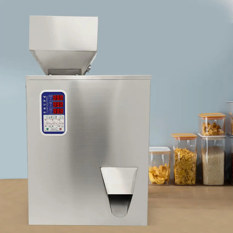 Automatic Granule Filling Machine Features Stainless Steel Housing For Hella Precise Digital Weighing Up To Five Hundred Grams.