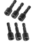 Six Piece Hanger Bolt Driver Set With One Quarter Inch Hex Shank For One Quarter Inch, Three Eighths Inch, And Five Sixteenths Inch Hanger Bolts