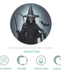 Round Tempered Glass Cutting Board On The Go 7.9 Inch Lightweight Chopping Board For Meat Kitchen And Outdoor Use, skull design