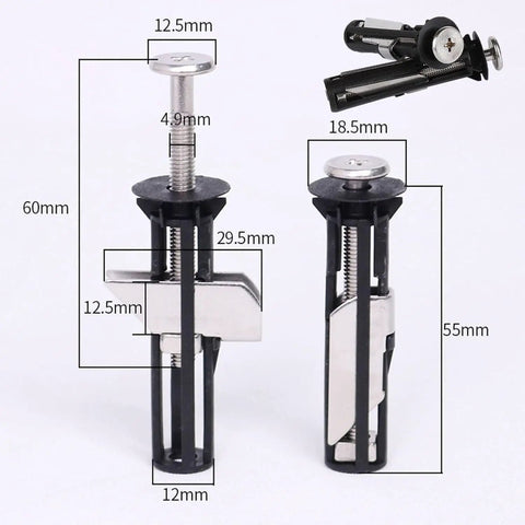 Heavy Duty Toilet Seat Fastener Kit With 304 Stainless Steel Locking Bolts Replacement Hardware For Easy Install Screws With Washers And Nuts Anti Wobble Design Rust Resistant 2 Pack, 12.5mm bolt