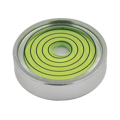 Horizontal Bead Metal Round Universal Spirit Level Bubble Green in White Diameter 25mm-60mm 1Piece(JYF30-3010QQ) viewed from top.