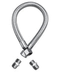 1/2 Inch NPT Male 20 Inch Compressor Jumper Hose with Dual Swivel Fittings, Industrial Grade Stainless Steel, Heavy Duty Air Line Connector