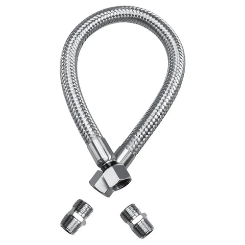 1/2 Inch NPT Male 20 Inch Compressor Jumper Hose with Dual Swivel Fittings, Industrial Grade Stainless Steel, Heavy Duty Air Line Connector