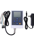 Large LCD Water Flow Meter With Real Time Flow Rate Totalizer And Temperature Display, Quantitative Control And Alarm, Switchable LPM to GPM, 1 to 60 L per Min Range, G1 Inlet, DC 12V Power Adapter