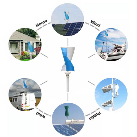 Big Power 3KW Vertical Axis Wind Turbine Generator Kit With 48V Output in home, boat, public and mobile setups