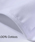 Close-up of 100 percent white cotton material from The Office Inspired Kevin's Famous Chili Cook-Off Fan Favorite Apron With Pockets