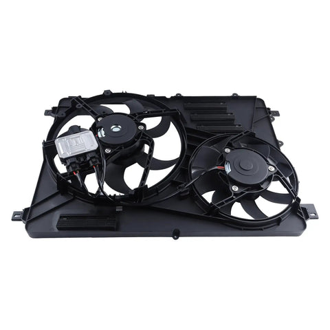 Heavy Duty Engine Cooling Radiator Fan With Controller Fits Volvo XC60 S60 XC70 S80 V60 V70 2008 To 2016 showing dual fan assembly.