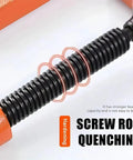 Beefy 2 Inch C Clamp Heavy Duty Steel Clamp for Woodworking Welding and Building with Rust Resistant Body and Anti Slip Screw for a Rock Solid Grip on Wood Metal Shelves Benches and All DIY Projects close-up of hardened screw rod