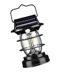 Solar Powered LED Camping Light Portable Waterproof Outdoor Lamp For Hiking And Indoor Emergency Use, Rechargeable Battery