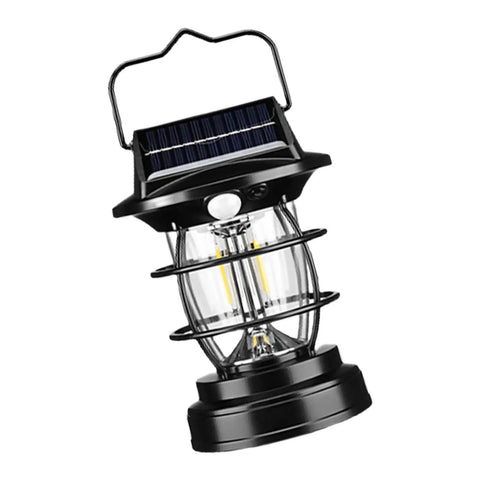 Solar Powered LED Camping Light Portable Waterproof Outdoor Lamp For Hiking And Indoor Emergency Use, Rechargeable Battery