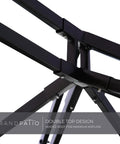 Close-up of frame design for Outdoor Gazebo 10x13 With Mosquito Netting And Curtains, vented roof for maximum airflow.