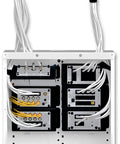 14 Inch In Wall Cable Management Media Box With 20 Gauge Steel Enclosure for Structured Wiring; white finish with wire openings.