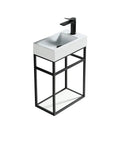 16 Inch Bathroom Vanity With Sink Combo For Small Spaces Industrial Wall Mounted Cabinet Set Modern Narrow Depth Bath Vanity