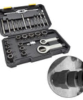 29-Piece Broken Bolt Extractor Kit With Stripped Nut Remover And Drill Bits, Chrome Socket Set for automotive repair