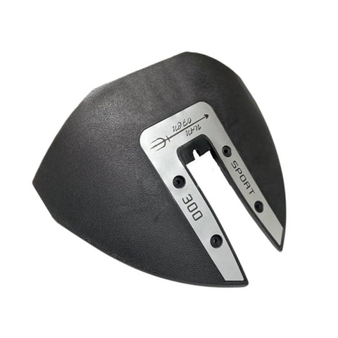 Hd300 Sport Whale Tail Hydrofoil Stabilizer for outboards, black, with dorsal fin wing, enhancing stability and speed