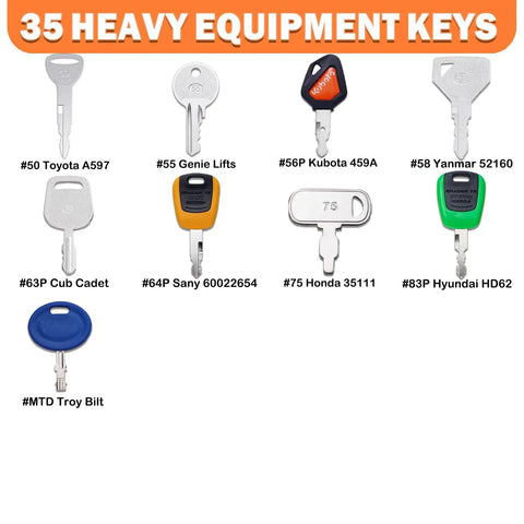 Image of All In One Heavy Equipment Key Master Set With Full Coverage Keys For Excavators Dozers Loaders And Backhoes Universal Compatibility Across Major Machines Stocked Spare Keys For Your Construction Fleet with 8 different keys