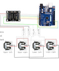 HX711 Load Cell Amplifier Breakout Board With Combiner For Arduino DIY Projects Includes Four 50Kg Load Cells Weight Sensor Conversion Module For Accurate Scale Readings And Easy DIY Weight Measurement wiring diagram with Arduino and four load cells