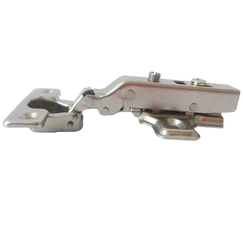 Heavy Duty Full Overlay 95 Degree Cabinet Hinges With Soft Closing Damper Clip On Mounting For Kitchen Cupboards And Wardrobes No Hassle Setup Plus Height Adjustment For Smooth Glide Every Time Pack Of Four, close-up side view.