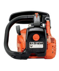 Rear view of Gas Powered Chainsaw With 12 Inch Bar And 26.9cc, Digital Ignition, Purge Bulb, Integrated Choke And Fast Idle