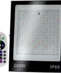 Led Floodlight RGB Ac220V 200W Flood Light Color Changing with remote, showcasing IP66 waterproof design.
