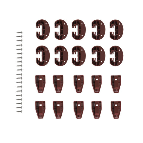 Heavy Duty Brown Plastic Drawer Slide Glides 10 Piece Center Rail Repair Kit Compatible With Vaughan Bassett Legacy Pulaski Dressers. Includes 10 glides and screws.