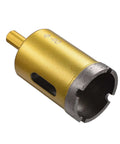 40mm diamond core hole saw drill bit for dry/wet use; gold body with silver cutting edge for concrete and masonry