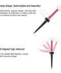 High-Performance 5 Pack Golf Tees With 360 Degree Rotating Base, elastic recovery design, and low friction crown in red and clear