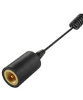 Close-up of Go-To VHF Marine Radio Antenna 156-163MHz with PL259 Connector and 16.5ft coax cable, focus on connector.