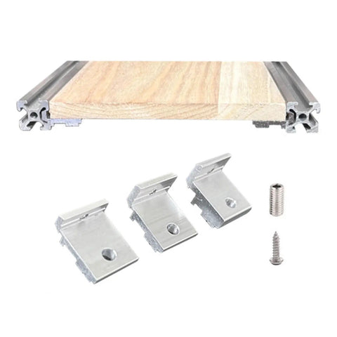 Heavy Duty Aluminum Shelf Brackets For 2020 3030 4040 T Slot Extrusions set with wood shelf and screws