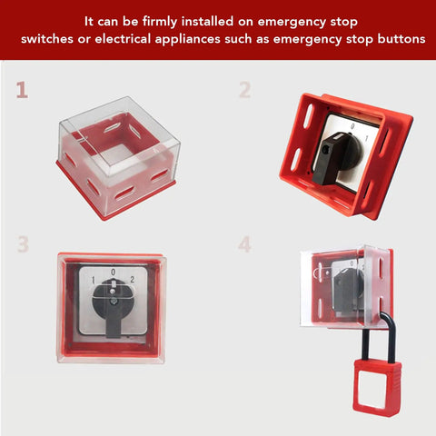 Push Start Button Cover For Emergency Stop And Light Switch Guards No Fuss Transparent Red Design Durable PC Material