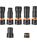 Image showing the Must Have Seven Piece Hose Adapter Kit For 1-1/4 Inch Vacuum Hose With Universal Attachments And Fittings For Sanders And Circular Saws Includes Adapters In 1-2/3 1-1/3 1.1 0.9 And 1-3/4 Inches.