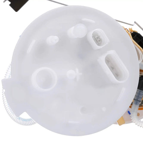Top view of Straight Up Fg2186 Fuel Pump Module Assembly Plug And Play Oem Rebuild with connectors and fittings.