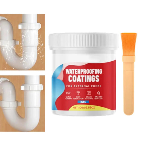 Heavy Duty Beast Mode Invisible Leak Sealant Transparent Waterproof Adhesive 100g Tube alongside pipe with leakage.