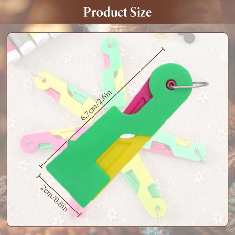 Automatic Needle Threader Set For Sewing Machines And Hand Embroidery Ultra Handy Mini Portable Tool with three random color threaders displayed