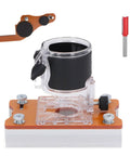 Router Base 2 In 1 Woodworking Trimmer Slotting Auxiliary Positioning Bracket Aluminum Alloy Construction Precision Fit For 65mm Inside Diameter Trimming Machines Durable DIY Shop Essential Built To Last, shown with bits and parts.