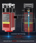 Beast 5.5W Laser Engraver With 300x300mm Work Area showing laser beam and quadruple lenses for precision cutting and engraving