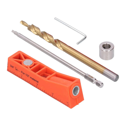 Hella Precise Pocket Hole Jig Kit With Metal Step Drill Bit And Hex Wrench Plus Screwdriver, heavy duty tools for woodworking.