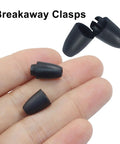 50 Pack Breakaway Clasps for Necklaces and Jewelry Making, Lightweight Plastic Bead Barrel Connectors, shown in hand for size reference