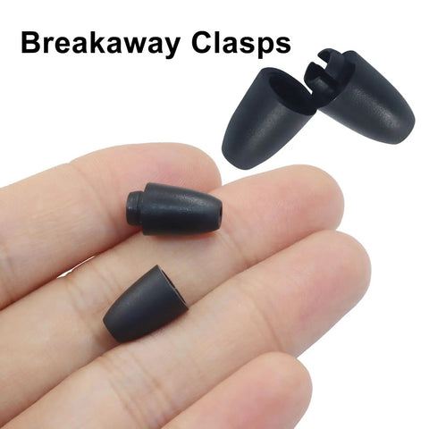 50 Pack Breakaway Clasps for Necklaces and Jewelry Making, Lightweight Plastic Bead Barrel Connectors, shown in hand for size reference