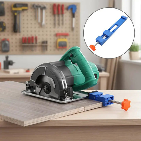 Beast Mode Adjustable Base Guide for Electric Circular Saws and Track Rail Saws on wood with milling clamp