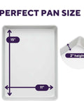 Diagram of Extra Large 11 X 15 Inch Aluminum Baking Sheet Pan with 2 Inch Deep Sides for even heating and professional quality use.