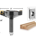 Pro Grade 3 Inch Spoilboard Surfacing Router Bit With 2 Plus 2 Carbide Blades One Half Inch Shank ATS Coated Insert For Fast Slab Flattening Woodworking Router Bit For Flat Smooth Surfaces