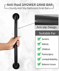 Built Tough Sixteen Inch Oil Rubbed Bronze Shower Grab Bar Wall Mounted Rustproof Stainless Steel Bathroom Safety Rail with anti-slip design