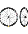 Carbon Fiber Road Bike Wheels 700C Clincher Wheelset 50mm Deep Rim with Matte Silver Basalt Braking Surface V Shaped Design