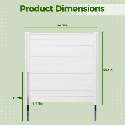 Front view dimensions of 2 Panels Air Conditioner Fence 44 Inches Wide By 48 Inches High Outdoor Privacy Screens Conceal Outdoor AC Units