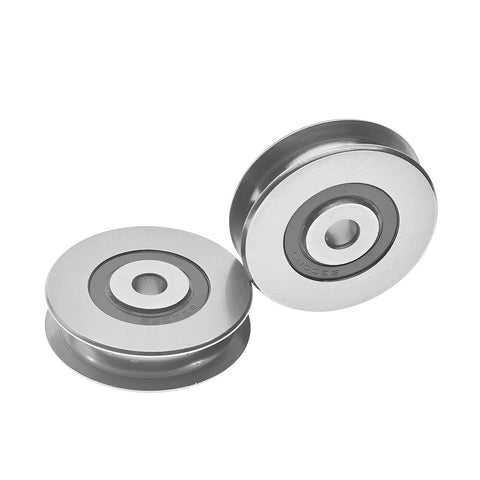 Deep U Grooved Steel Wire Rope Pulley For Industry Equipment Gym Garage Door Opener Beefy Heavy Duty 50mm Outer Diameter 8mm Inner Diameter