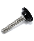 1/4-20 Stainless Steel Thumb Screws With Black Knurled Round Plastic Knob, 1-1/4 Inch Length, Standard Coarse Thread