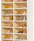 9-Tier Portable Shoe Rack Organizer For Closet Holds Up To 36 Pairs Clear Plastic Collapsible Shoe Storage Box Stackable Cabinet With Door Perfect For Sneakers Boots And Sandals In A Tight Closet.